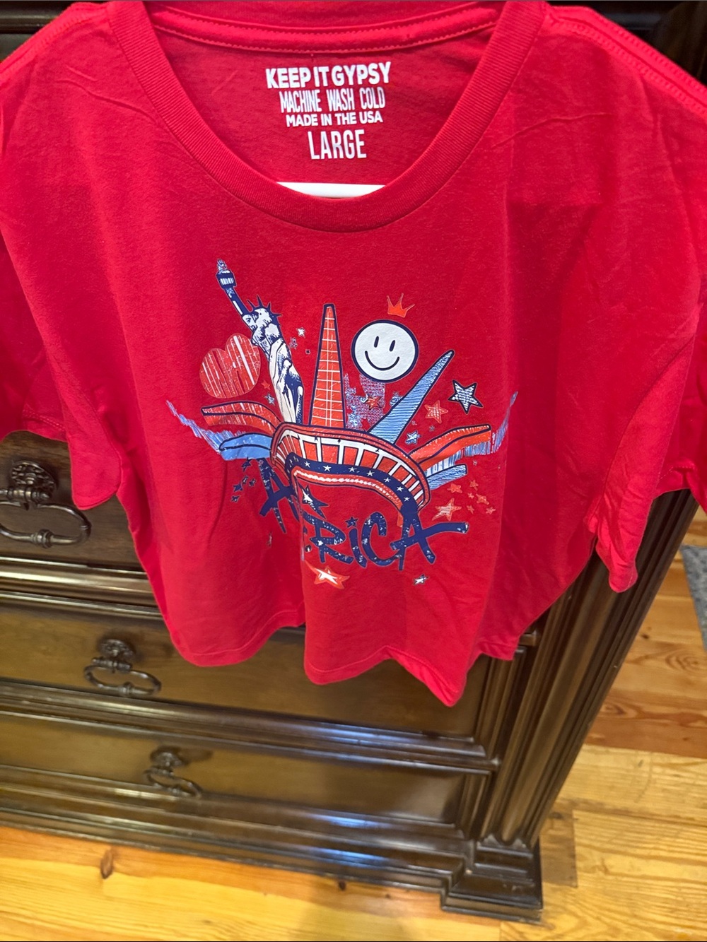 Keep It Gypsy Red Graphic Crop Top - Large